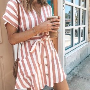 Bloomingdale’s Aqua Striped Dress Size Small